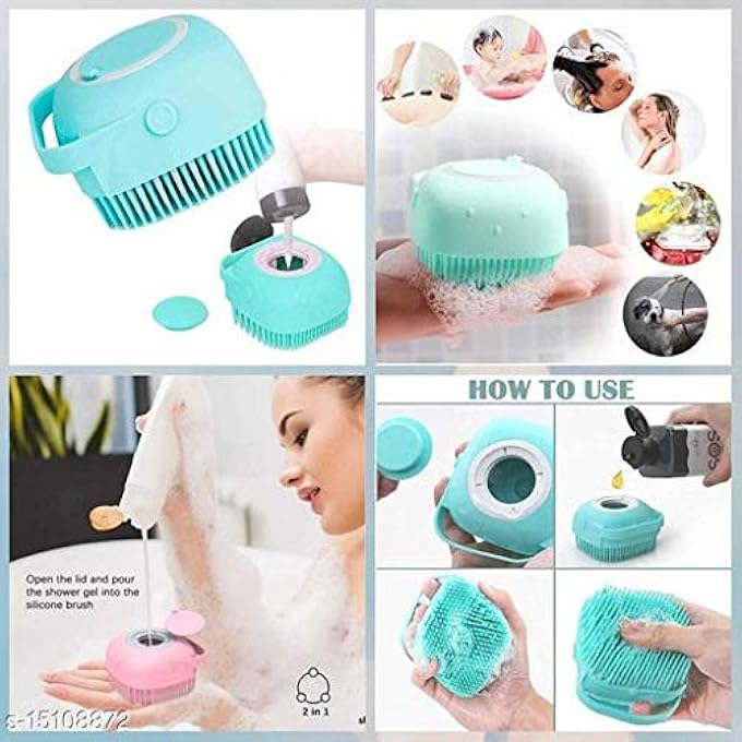 OVEERA Silicone Body Scrubbers Loofah Brush for Use in Shower, Silicone Massage Exfoliating Bath Brush with Soap Dispenser, Deep Cleaning. - Image 5